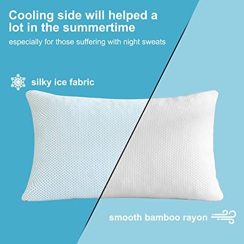 Охлаждащи възглавници Flanhorest за сън: Бамбук охлаждаща въздушна възглавница за сън отстрани и на гърба - Регулируема възглавница