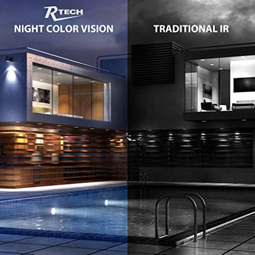 R-Tech 5-Мегапикселова TVI-Турельная Куполната камера за сигурност с нощно цветен виждане с Висока разделителна способност, Аналогов