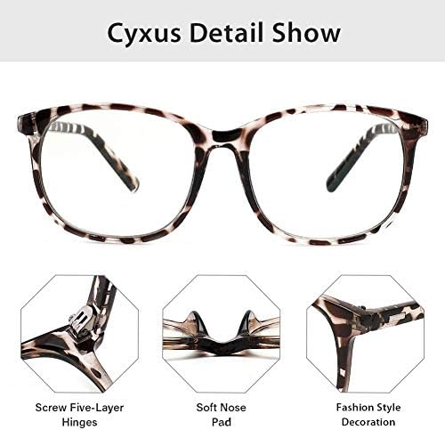 Cyxus 2 Опаковки Нападение от Синя Светлина Точки Комплект Квадратни Прозрачни Лещи с Анти-UV Компютърни Очила