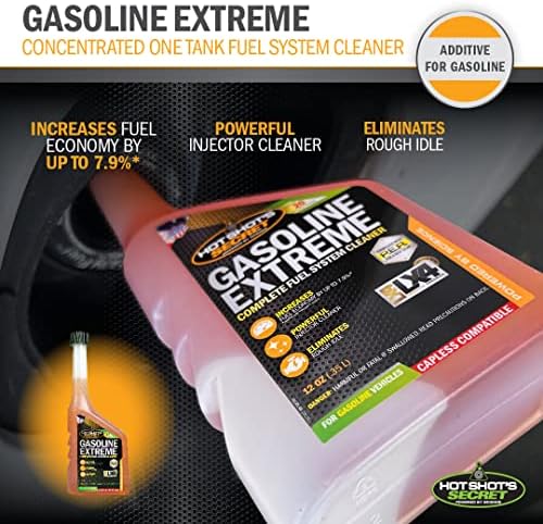 Hot Shot' ' s Secret Gasoline Extreme – Концентриран препарат за почистване на резервоара One – Мощна синтетична формула Средство