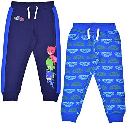 Пижамные Маска за момчета Catboy, Owlette и Гущер, 2 комплекта спортни панталони за джогинг за бебета и малки деца – Тъмно син