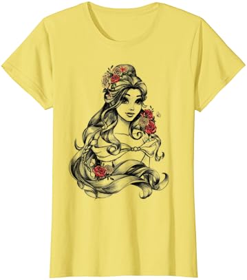 Тениска с портрет Диснеевской красавица и Чудовище Belle Princess Rose