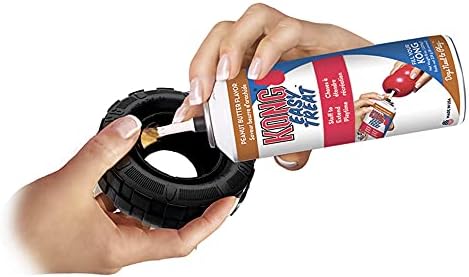 КОНГ - Tires - Здрава Гумена играчка за дъвчене и Опаковка Лакомство за мощни Жевалок - за малки кучета