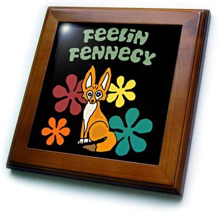 3D - Хладно, Забавна, Симпатична плочки Fennec Лисица Feelin Fennecy в ретро-стил, декорирани в мультяшную рамка (ft-370708-1)