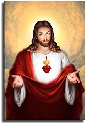 Католическата Свещеното Сърце на Исус Христос Стенен Арт Декор Плакат HD За Отпечатване на Снимка на Домашен Офис Декор Платно Изкуство