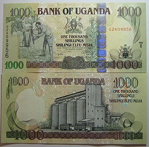 Колекция от банкноти-Уганда 1000 Първа поръчка 2009 Стари банкноти Колекция хартиени банкноти Уганда-Чуждестранна валута,