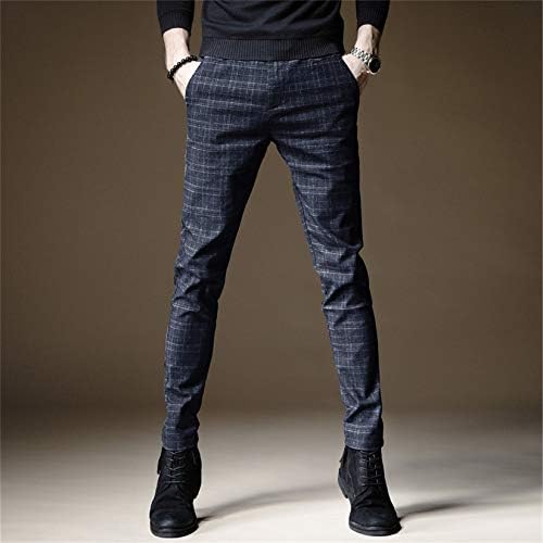 Andongnywell Мъжки Панталони-Участък Slim Fit, Тесни Проверени Панталони, Мъжки Тънки Еластични Наметала, Ежедневни Панталони