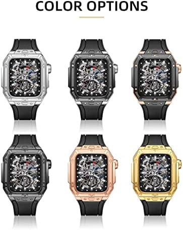 KAVJU Luxury Modification Kit за Носене Каишка за Apple Watch 8 7 45 мм, Стоманена Каишка За iwatch Series 8 7 45 мм и Каишка За часовник