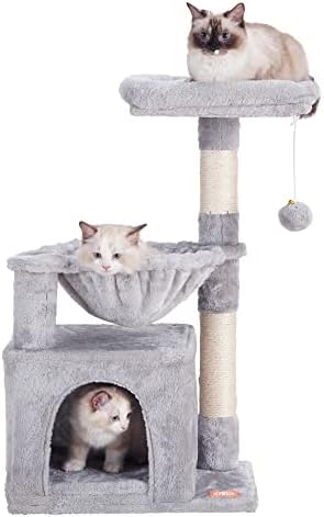 Етажната собственост Heybly Cat Tree Cat Tower с Когтеточками, покрити с сизалем, и Охлаждащ подложка за коте