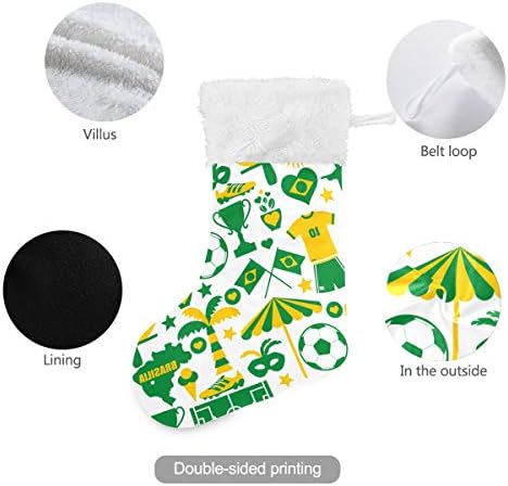 Коледни Чорапи с Бесшовным модел PIMILAGU Бразилия, 1 Опаковка, 17,7 инча, Окачени Чорапи за Коледна украса