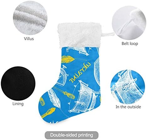 Коледни Чорапи с Традиционните Украински insignia PIMILAGU 1 Опаковка 17,7 инча, Окачени Чорапи за Коледна украса