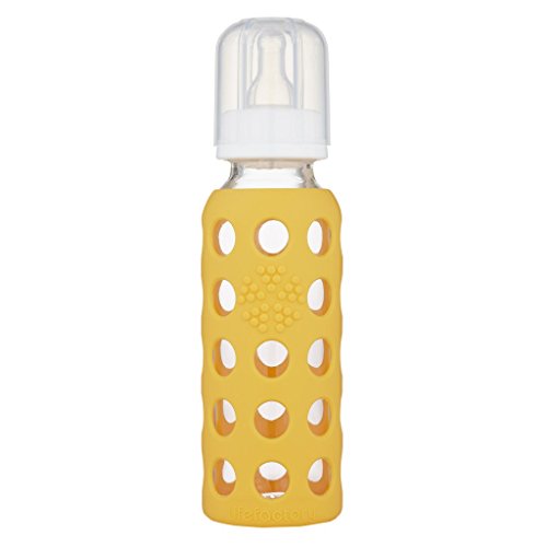 Стъкло Lifefactory със Силиконови Детски бутылочками капацитет 9 грама - Розово, Жълто, Оранжево 3pk