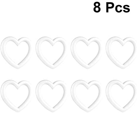 Венец във формата на Сърце TOYANDONA 8 бр., Венец от Стиропор, Пръстени във формата на Сърца от Стиропор, Пръстени, за САМ