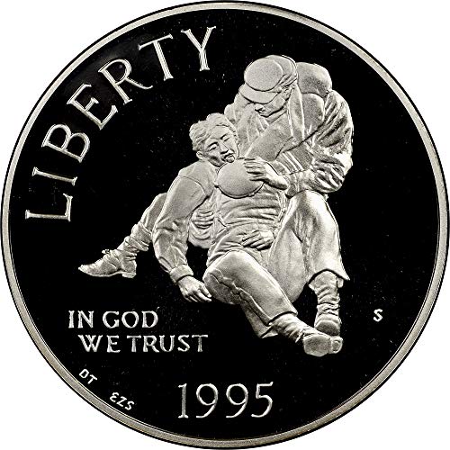Незабравим Сребърен долар Проба на Гражданската война 1995 г., 1 долар на САЩ, Красив двор DCAM САЩ
