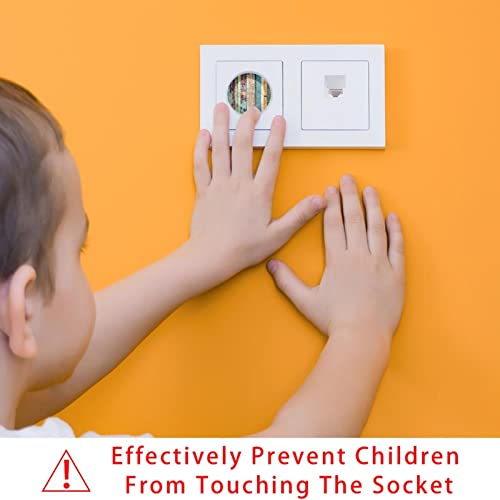 Капачки за контакти с дървени фона на 12 бр. - Защитни капачки за контакти, за деца – Здрави и устойчиви – Лесно да защитават