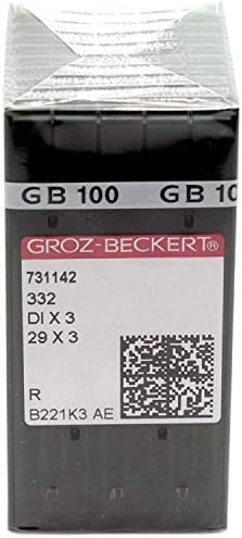100 Шевни игли Groz Beckert 29X3 DIX3 332 Singer клас 29, 29-4, 29K, 29U (в опаковка по 20 броя от всеки размер 14, 18, 20, 22,
