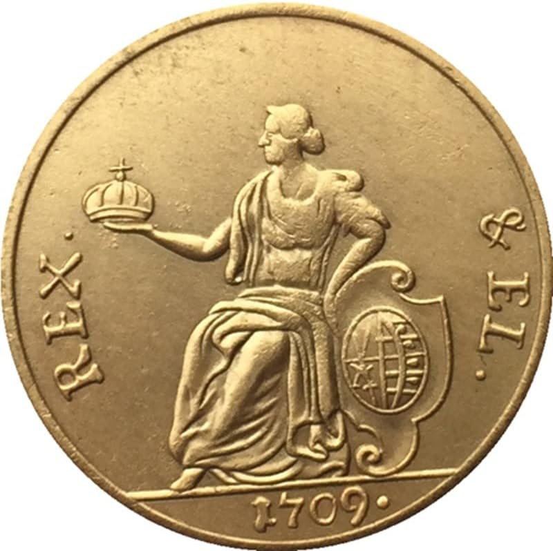 1709 Полиране на монети, Позлатени Медни Антични Монети Чуждестранни Възпоменателни Монети Събиране на монети Занаяти