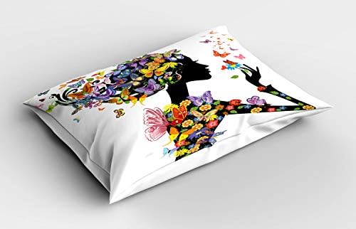 Имитация на възглавници с пеперуди Ambesonne, Модни Цветове За момичета, Декоративен Разпечатки във формата на Листа, на Природата