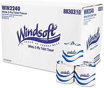 Висококачествена тоалетна хартия Windsoft за лице, на 4 1/2 x 3, 500 ролка, 2 пласта, бяла - включва 48 ролки тоалетна хартия.