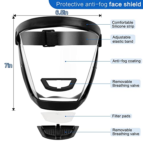 Zoldag Суперзащитная Защитна маска за лице, Противотуманная Защитна маска за цялото лице, Универсална защита за лице с Подвижен капак
