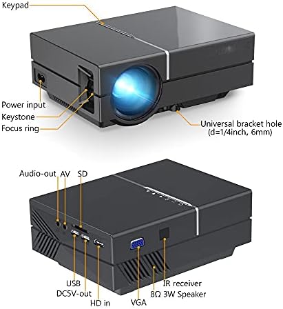 K8 Мини led Видео Преносим 1080P 150-инчов цифров Проектор за домашно Кино, 3D кино 4K (Цвят: K8 add TV Box)