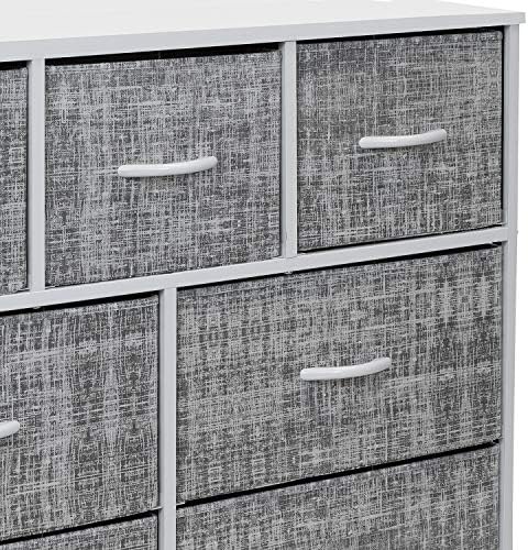 Скрин Sorbus с 9 чекмеджета - Ракла-кулата за съхранение на мебели за спални, антре, гардеробна, офис - Стоманена рамка, дървена маса, Удобни