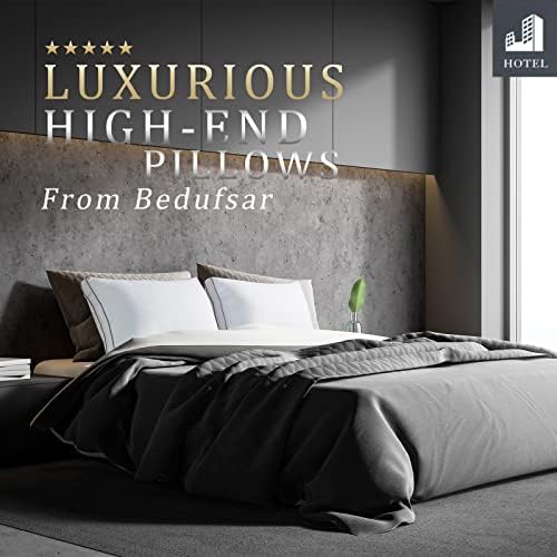 Bedufsar Постелки и възглавници за сън, Възглавници размер Queen-Size, Набор от хотелски качество от 2-те Трайни и които поддържат