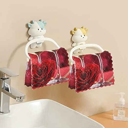 Sinestour Кърпички за миене на съдове с Винената листа на Роза в Свети Валентин, 6 Опаковки, Почистващи Кърпички за миене и сушене