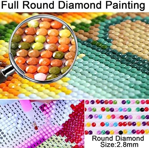 ACOGUT САМ 5D Комплекти за диамант живопис за възрастни и деца, Пълни Кръгли комплекти за диамантения на изкуството с пълна
