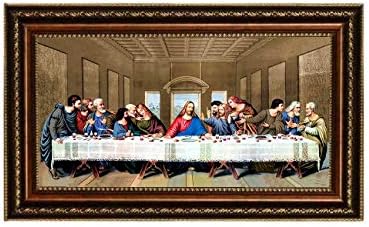 Eliteart - Исус Христос Тайната вечеря на Леонардо да Винчи Giclee Арт платно В рамка Размер: 34 3/4 x21