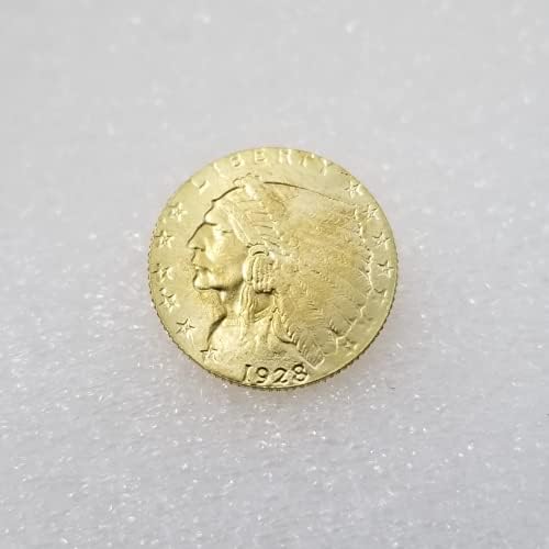 Копие Kocreat 1928 Златна Монета с Главата на Индийския Орел 2,5 Долара-Сувенирни Монети на САЩ, Щастлива Монета, Монета, Скитници, Колекция