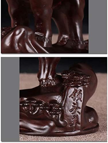 NYKK Украса на Работния плот Статуя на Коза от Черно Дърво Зодиакальная Овца Украса Дърворезба, Скулптура Овце Фигурка на Животно