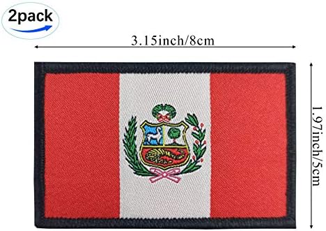 JBCD 2 Опаковки Нашивка с Флага Перу Перу Знамена Тактическа Нашивка Флаг Гордост за Дрехи Нашивка на Шапка Командване на Военна Нашивка
