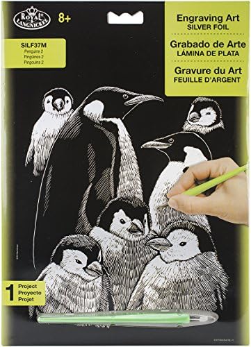 Комплект за художествено гравиране на КРАЛСКОТО четка от Сребърно фолио, 8 на 10 Инча, 2 Пингвин