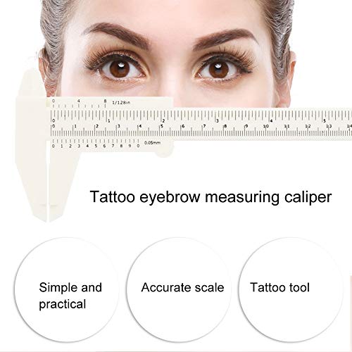 Линийка за измерване на веждите 0-15,5 см, точно пластмасов татуировка за грим