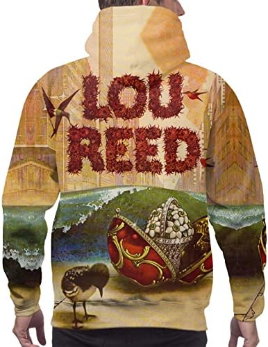 Hoody с качулка BuckDEric Lou Reed Мъжки Ежедневни Блузи За Упражнения, Пуловер с дълъг ръкав и Качулка