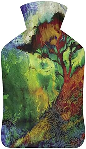 Бутилка за Гореща Вода в стила на Абстрактно Изкуство във формата на Дърво 1000 мл с Мека Капак Подвижна Пакет за Топла и Студена