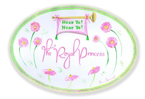Детска стая от Stupell ви Чува! Да ви чуя! The royal принцеса с Розови Маргаритками Овални Стенни табели