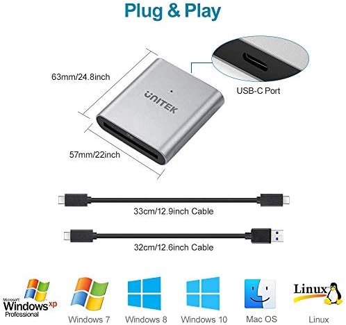 Четец на карти Unitek [Комплект] CFast Card Reader и USB кабел C - C USB