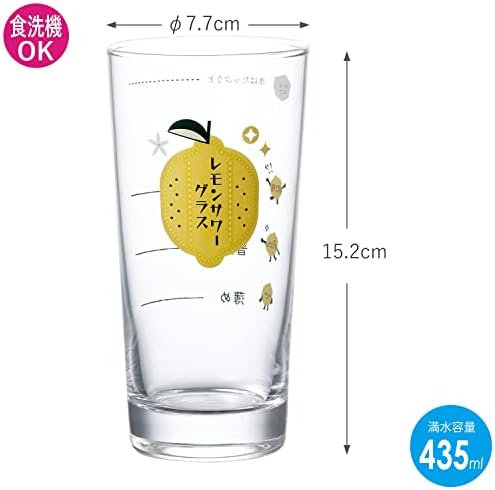 東洋佐々木ガラス Чаша Toyo-Sasaki Glass 00535-J424 Lemon Sour Стъкло, Могат да се мият в съдомиялна машина, Произведено в Япония, Комплект
