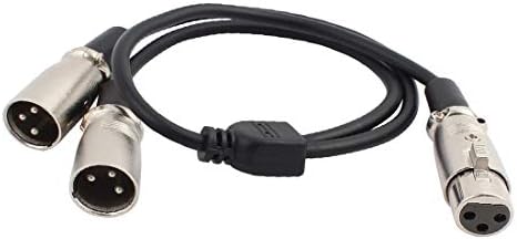 Нов Lon0167 RC-130 от 1 препоръчания женски до 2 надеждни ефективни мъжки Черен кабел XLR за микрофон посеребренным жак дължина 20