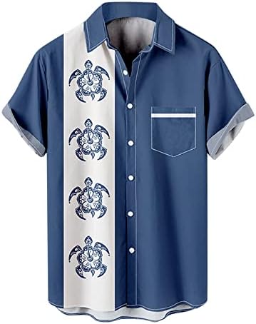 XXBR Мъжки Летни Хавайски Ризи с Копчета и Къс ръкав Принтом Дърво За Почивка, Риза Свободно, Намаляване, Реколта Плажни Върховете Алоха