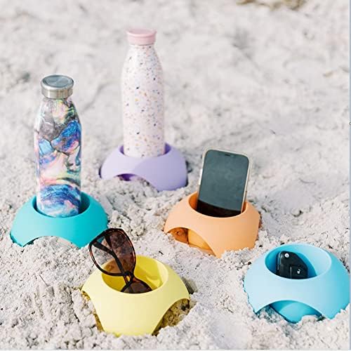 Поставка за чаши за плаж, Аксесоари За Плажен Отдих, Поставки За Пясък, поставки за чаши за напитки, 5 Опаковки - Многоцветен