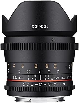 Полнокадровый широкоъгълен обектив Rokinon 16mm T2.6 за Canon EF, черен (FFDS16M-C)
