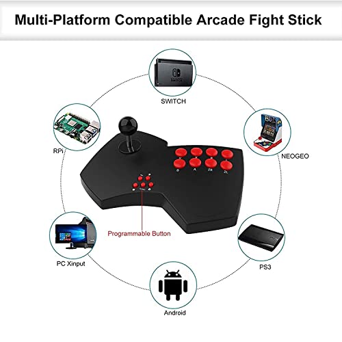 DOYO Arcade Stick Fight, Игри Аркаден Джойстик, Мултифункционален Джойстик за ключа/PC Xinput/ PC DirectInput / PS3 / TV Android