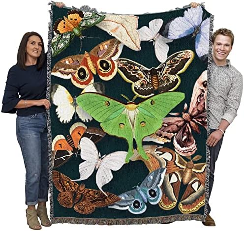 Емералд одеяло Pure Country Weavers Moths Emerald - Подарък Гобеленовый каре, Изтъкан от памук Произведено в САЩ (72x54)