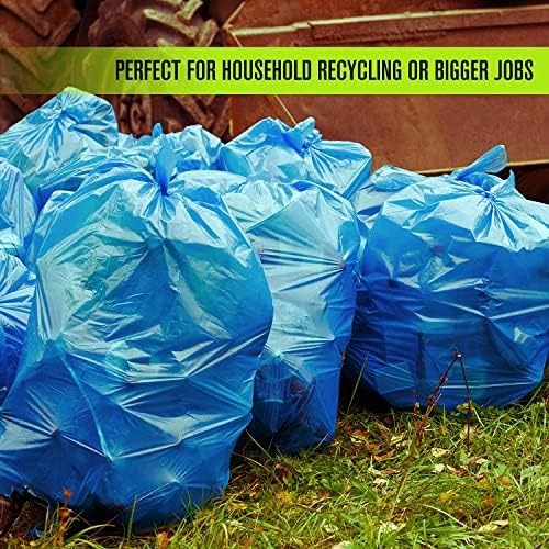 Торби за боклук Aluf Пластмаси 55 литра син цвят за Rubbermaid на brute - Опаковка от 100 торби за боклука или за рециклиране 38 x