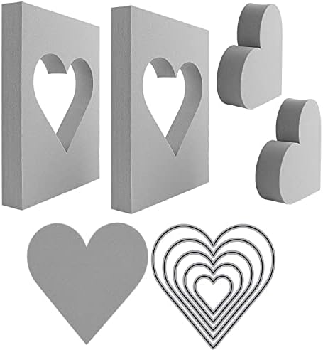 BAOFALI 9 Бр. Пяна за релеф във формата на сърце, Сиви Formable Полистирен Печати, Пластмасов Възглавница за суха Пяна, Пенопластовый