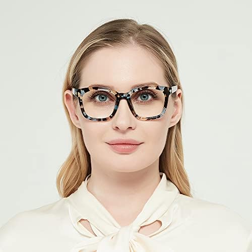 Очила за четене JiSoo Голям размер на 1,25 За жени и Мъже, Модни и Дизайнерски Очила за четене в Големи Рамки с Пружинным тръба на