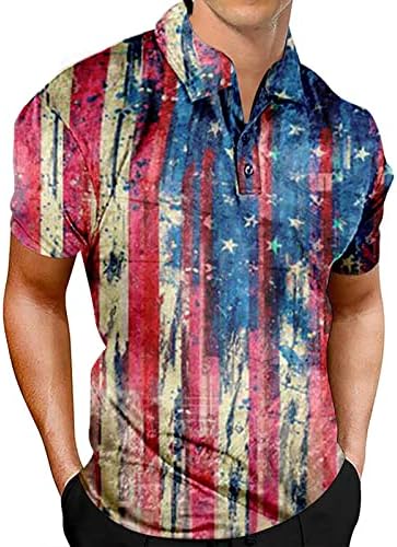 2023 Ново Мъжко Патриотична Идея Ден на Независимостта Американски Флаг Класическа Риза с Дълъг Ръкав Обикновена Риза
